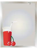 Tall Red Drink Gray Recipe Card 8x10