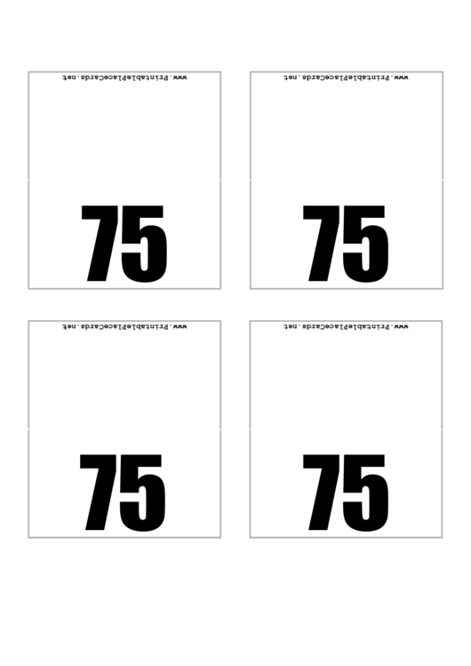 Place Card Template - Seventy Five Printable pdf