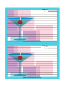 Blue Martini Recipe Card