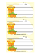 Apricot Drink Recipe Card Template