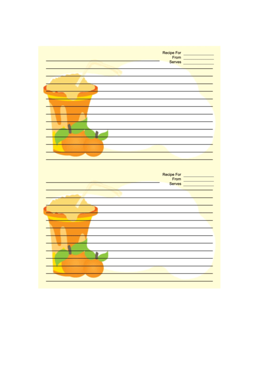 Apricot Drink Recipe Card Printable pdf