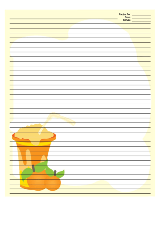 Apricot Drink Recipe Card 8x10 Printable pdf