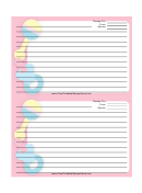 Pink Baby Rattles Recipe Card Template