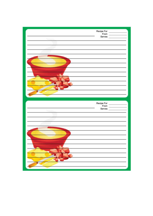 Soup Cheese Green Recipe Card Printable pdf