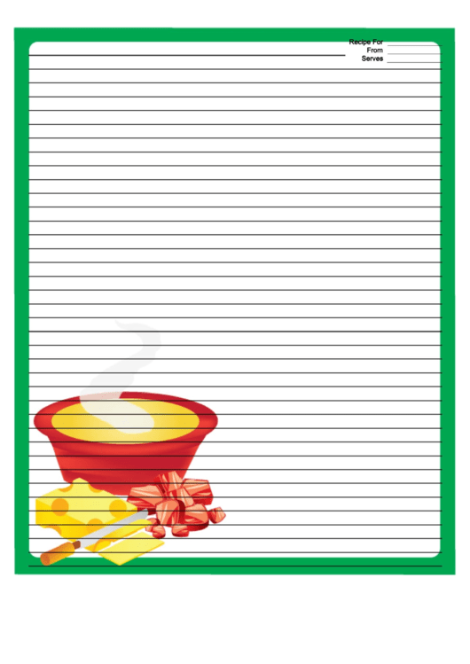 Soup Cheese Green Recipe Card 8x10 Printable pdf