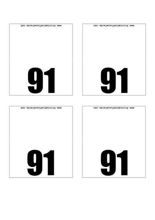 Place Card Template - Ninety One Printable pdf
