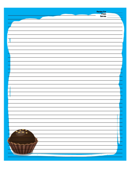 Blue Chocolate Truffle Recipe Card 8x10 Printable pdf