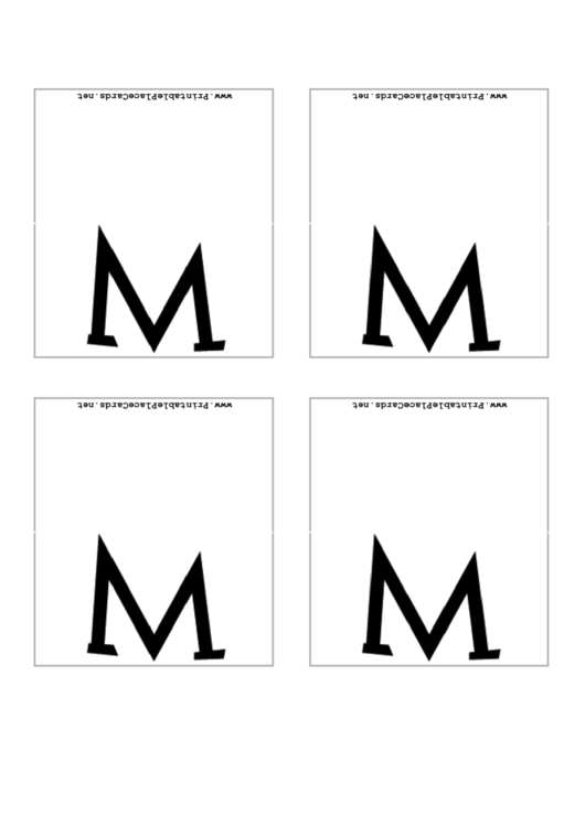 Letter M Place Card Template Printable pdf