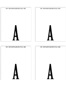Letter A Place Card Template