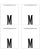 Letter M Place Card Template