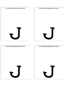 Letter J Place Card Template
