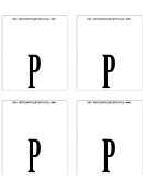 Letter P Place Card Template