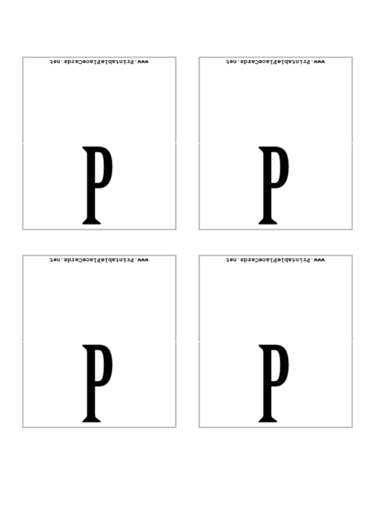 Letter P Place Card Template Printable pdf