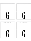 Letter G Place Card Template