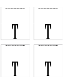 Letter T Place Card Template