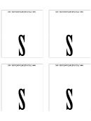 Letter S Place Card Template