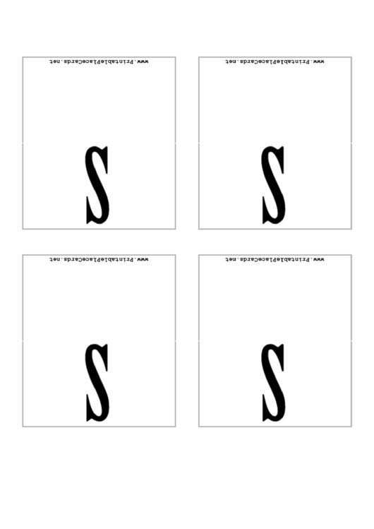 Letter S Place Card Template Printable pdf