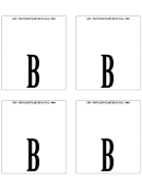 Letter B Place Card Template