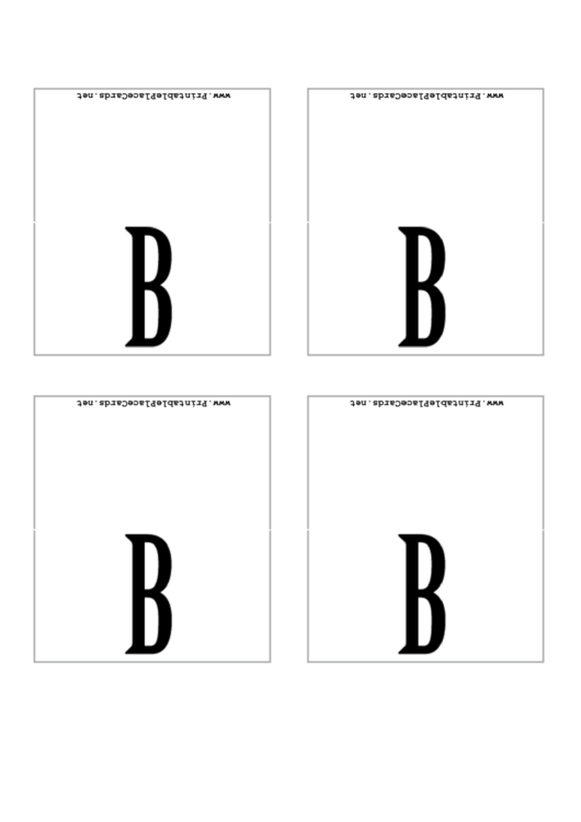 Letter B Place Card Template Printable pdf