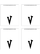 Letter V Place Card Template