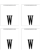 Letter W Place Card Template