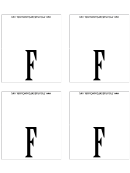 Letter F Place Card Template