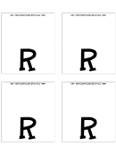 Letter R Place Card Template