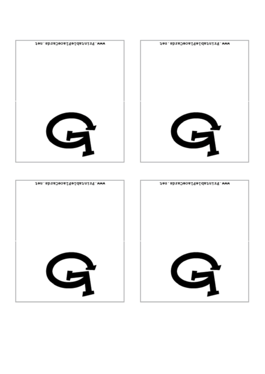 Letter G Place Card Template Printable pdf