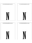 Letter N Place Card Template