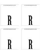 Letter R Place Card Template