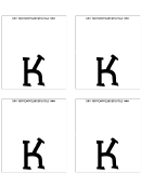 Letter K Place Card Template
