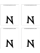 Letter N Place Card Template