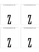 Letter Z Place Card Template