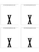 Letter X Place Card Template