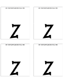 Letter Z Place Card Template