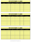 Inventory Card Template (black On Yellow Background)