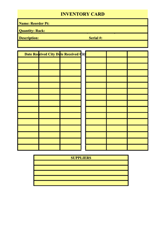 Inventory Template Printable pdf