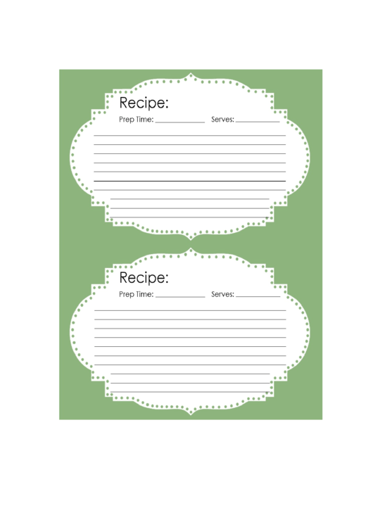 Vintage Recipe Card Template 4x6 Printable pdf