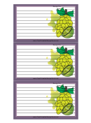 Grapes Citrus Purple Recipe Card Template