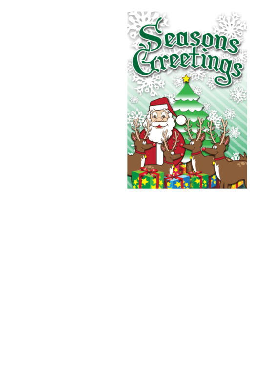 Santa And Christmas Tree Card Template Printable pdf