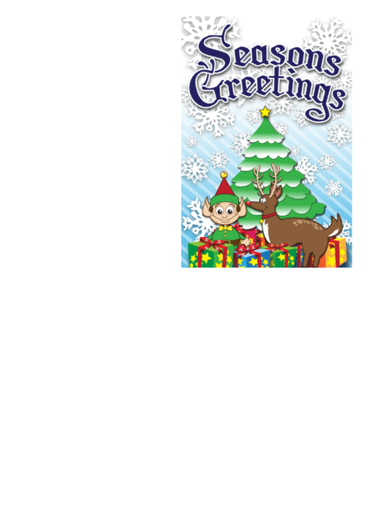 Christmas Tree Reindeer Card Template Printable pdf