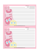 Pink Baby Bottle Monsters Recipe Card 4x6 Template