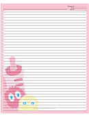 Pink Baby Bottle Monsters Recipe Card 8x10
