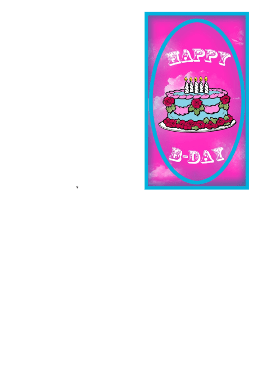 Birthday Cake Card Printable pdf