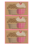 Brown Cupcakes Recipe Card Template