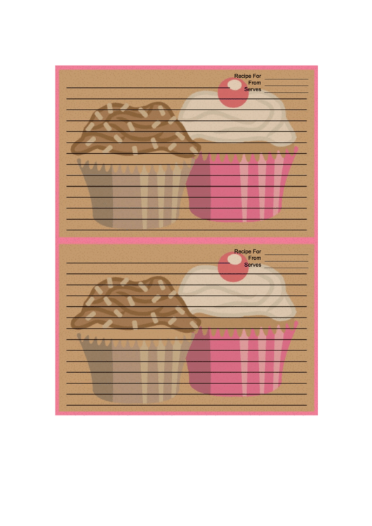 Brown Cupcakes Recipe Card 4x6 Printable pdf