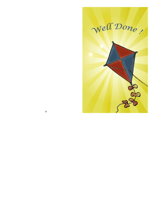 Kite - Well Done Card Printable pdf