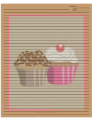 Brown Cupcakes Recipe Card 8x10