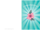 Flower - Congratulations Card