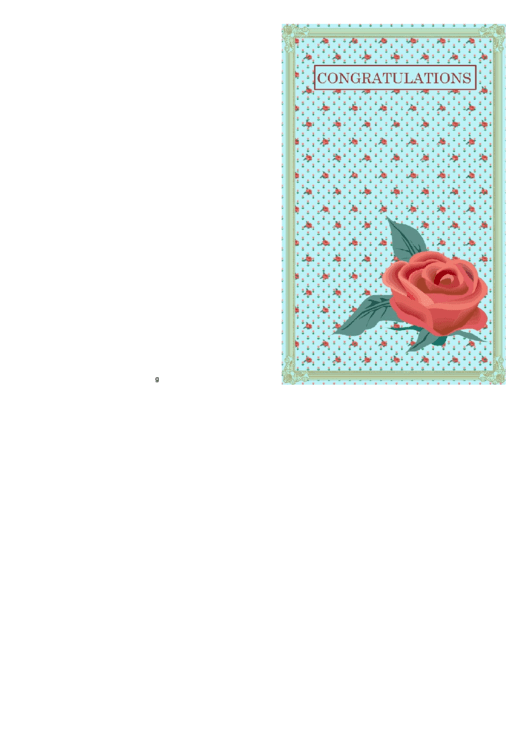 Rose Congratulations Card Printable pdf
